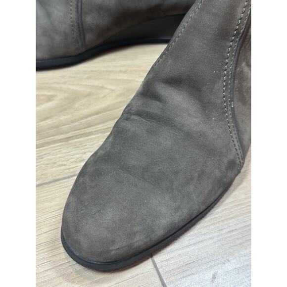 Arche Suede Wedge Booties Size 9.5 Gray Ankle Boots Casual Comfort Low Heel - Picture 3 of 13
